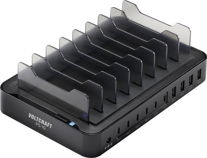 Image du produit Voltcraft Station de charge de bureau 120W Courant de sortie (max.) 3A Nombre de sorties : 10 x USB-A, USB-C®. (120 W)
