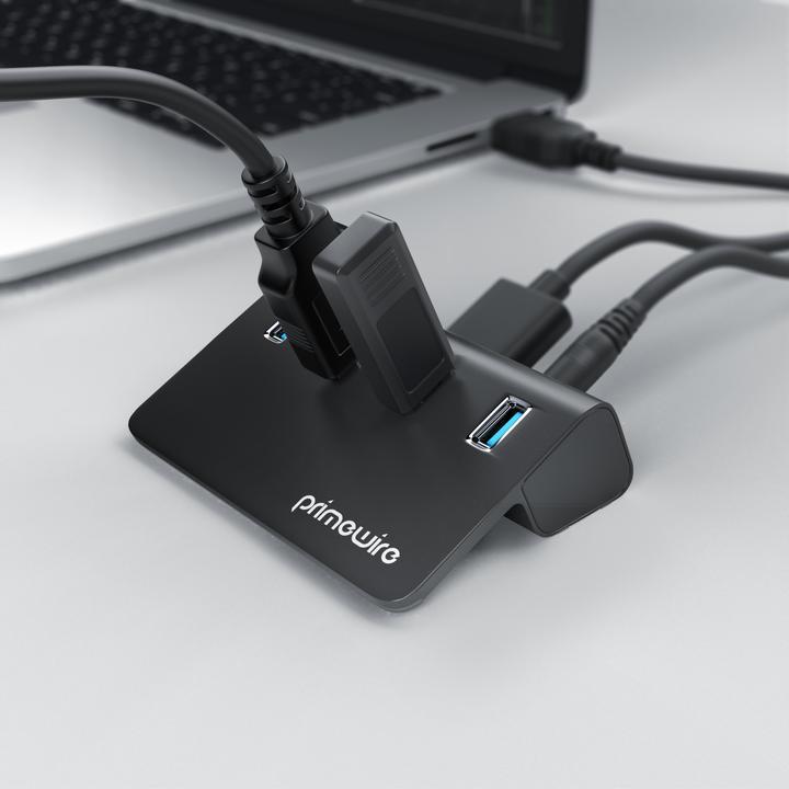 Immagine prodotto Primewire Hub a 4 porte USB 3.2 Gen.1 attivo, distributore con alimentatore, hub dati USB 3.0 supervelocità (USB-A, 4 Porti)
