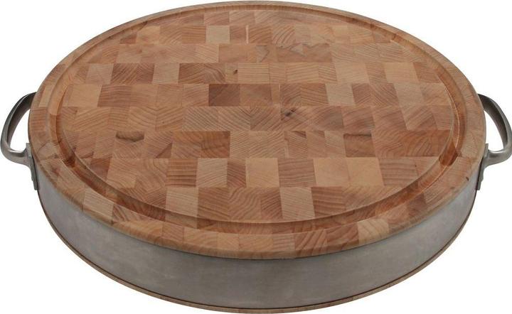Immagine prodotto John Boos Schneidebrett, Hackblock rund Ø 38 cm x 6,35 cm Ahorn mit Edelstahlring