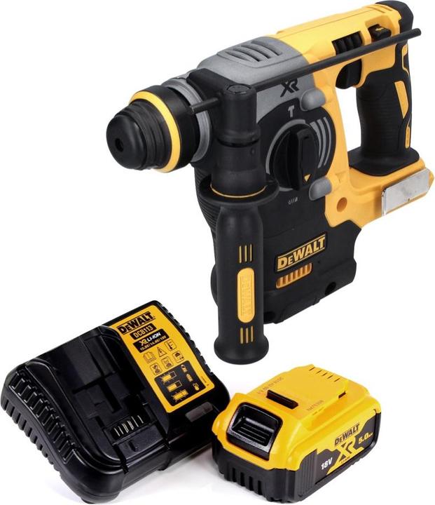 Produktbild DeWalt DCH 273 P1 Akku Kombihammer 18 V 2,1 J SDS Plus Brushless + 1x Akku 5,0 Ah + Ladegerät (Akkubetrieb)