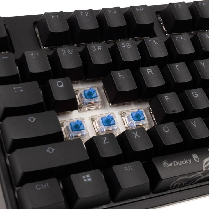 Actual product image Ducky ONE 2 Backlit PBT Gaming Keyboard, MX-Blue, RGB LED - black (US) (US, Cable)