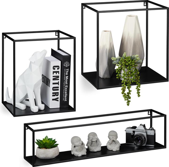 Actual product image Relaxdays Wall Shelf, 3 Pieces (65 x 15 x 16 cm)