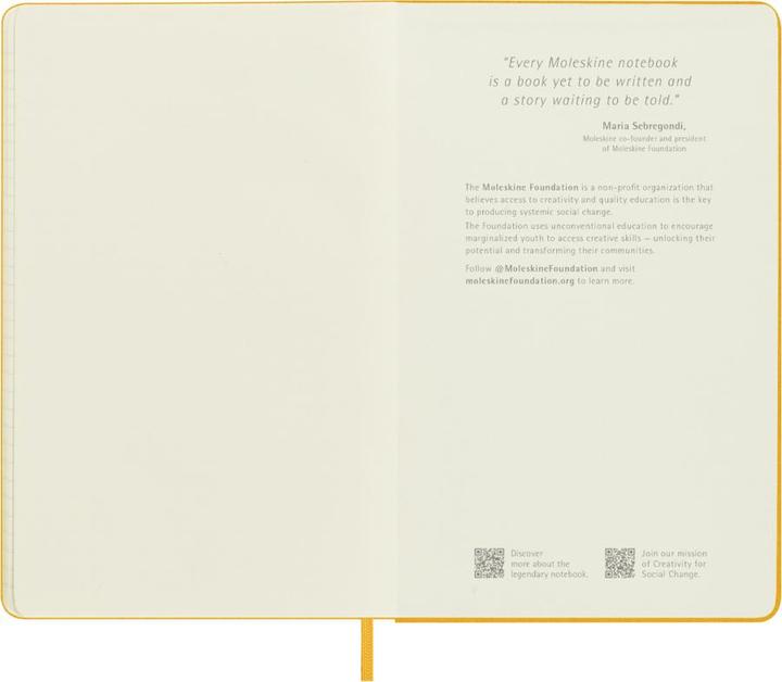 Image du produit Moleskine NB LG lin HC Tissu Oran.Jaune (13 x 21 cm, À rayures, Couverture rigide)