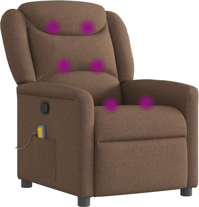 Productafbeelding VidaXL Massagefauteuil Bruine stof Massage TV-fauteuil Fauteuil met massagefunctie