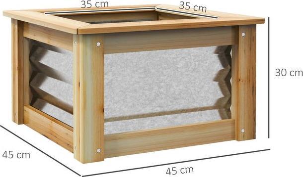 Produktbild Swisshandel24 Hochbeet aus Metall, Blumenkasten Pflanzkasten mit Holzrahmen, Gemüsebeet, Kräuterbeet für Garten, B