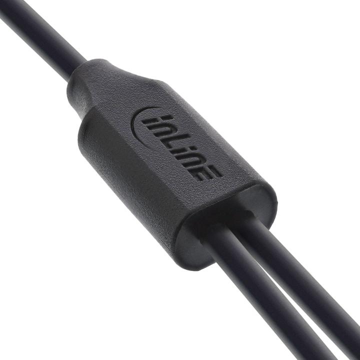 Actual product image InLine USB 2in1 Y charging cable, 1x USB-A plug to 2x USB-C plug, black, 0.5m (0.50 m, USB 2.0)