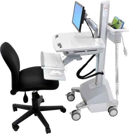 Actual product image Ergotron EMR Cart with LCD Arm, LiFe Powered - Cart for LCD Display / PC Equipment - Ku