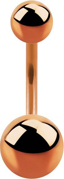 Produktbild Star Piercing Banane rosegold mit zwei Kugeln (ohne Messing, Chirurgenstahl 316L)