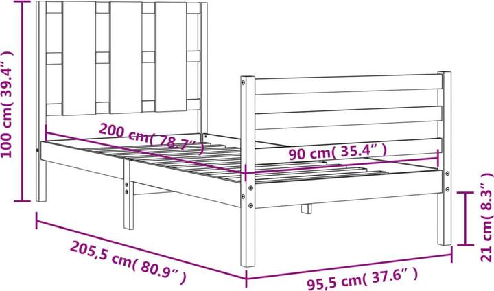 Actual product image VidaXL Malva (90 x 200 cm)