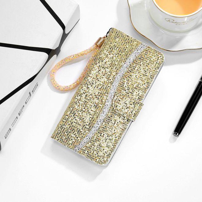 Image du produit MU Style Housse en cuir pailleté à rayures (Apple iPhone SE (3ème génération), Apple iPhone SE (2ème génération), Apple iPhone 8, Apple iPhone 7)