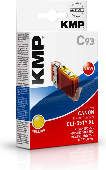 Productafbeelding KMP C93 Inktcartridge geel comp. met Canon CLI-551 Y XL (Y)