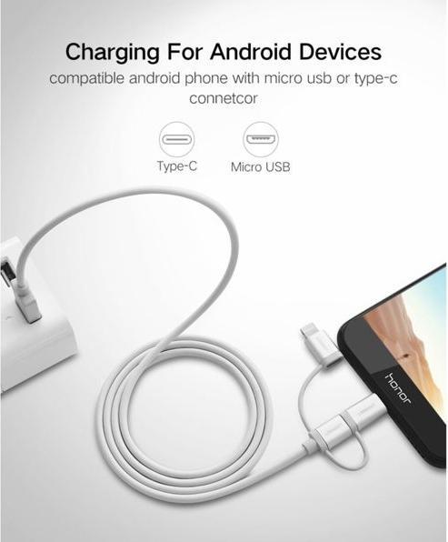 Image du produit Ugreen Câble multifonctionnel USB2.0-A 3 en 1 (1.50 m, USB 2.0)