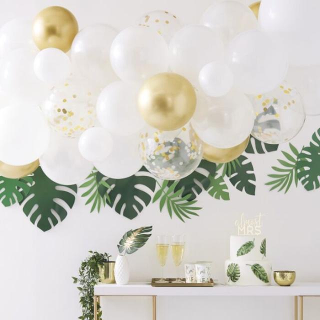 Image du produit Ginger Ray Arc à ballons blanc et chrome or