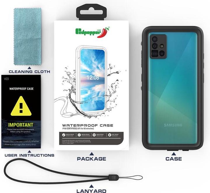 Produktbild Redpepper Samsung A51 4G - IP68 Wasserdichtes Outdoor Case mit Magsafe, schwarz (Samsung Galaxy A51)