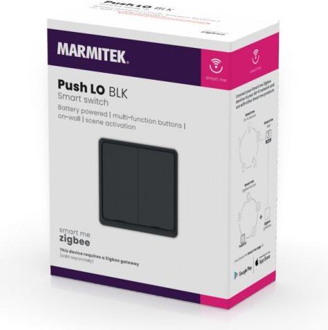Produktbild Marmitek Funk-Taster Push LO 2-fach, Zigbee 3.0, Schwarz