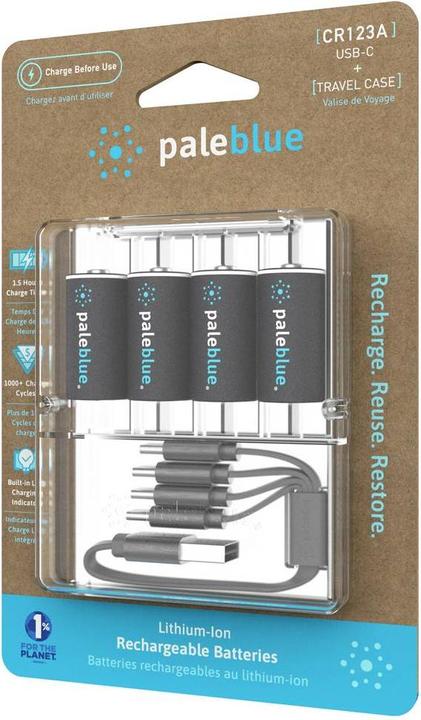 Image du produit Pale Blue Pile CR123 (4 pcs, CR123A, 860 mAh)
