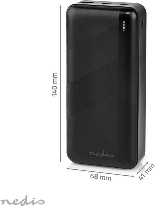 Actual product image Nedis powerbank | 32000 mAh | 2.4 / 3.0 / 3.25 A | Number of outputs: 2 | Output connection: 1x US (32000 mAh, 65 W, 111 Wh)