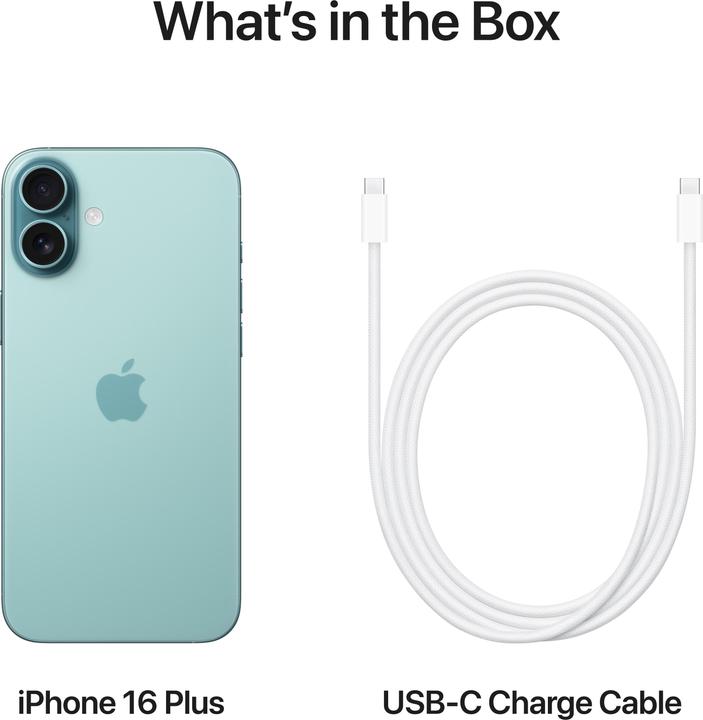 Image du produit Apple iPhone 16 Plus (256 Go, Bleu sarcelle, 6.70", SIM + eSIM, 48 Mpx, 5G)