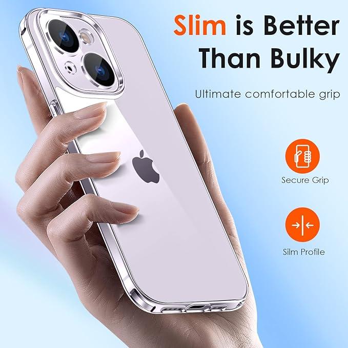Actual product image Ivoler Set 3 in 1 case for iPhone 14 6.1 inch - 1 mobile phone case with 2 pieces of armoured glass (Apple iPhone 14)