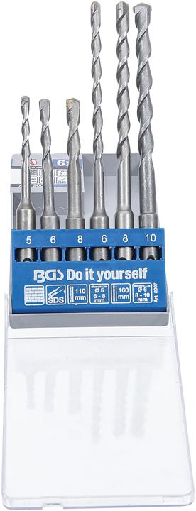 Immagine prodotto BGS Serie di punte per trapano a percussione stelo SDS, punto in metallo duro 5 - 10 mm 6 pz. (6 mm, 8 mm, 10 mm, 5 mm)