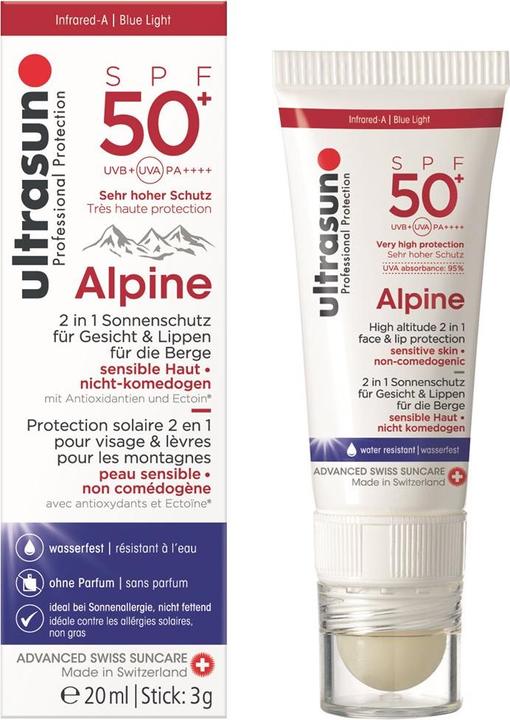 Immagine prodotto Ultrasun Alpino (Stick solare, Crema solare viso, SPF 50+, 20 ml, 40 g)