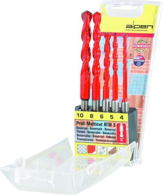 Produktbild Alpen Spiralbohrerset Multicut (4 mm, 5 mm, 6 mm, 8 mm, 10 mm)