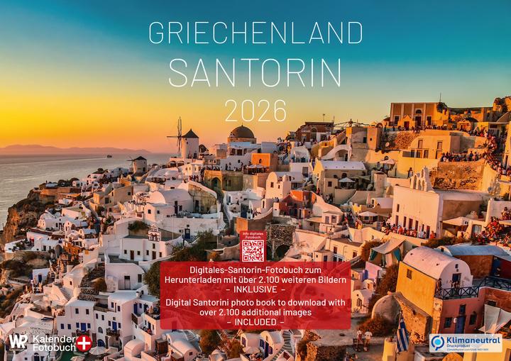 WR Kalender Griechenland - Santorin 2026 A2 querformat (Deutsch)
