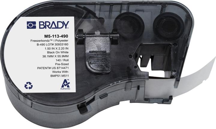 Produktbild Brady M5-113-490, FreezerBondz(TM), Polyester, Schwarz auf weiss, 38.10 x 55.88 mm, permanent (140