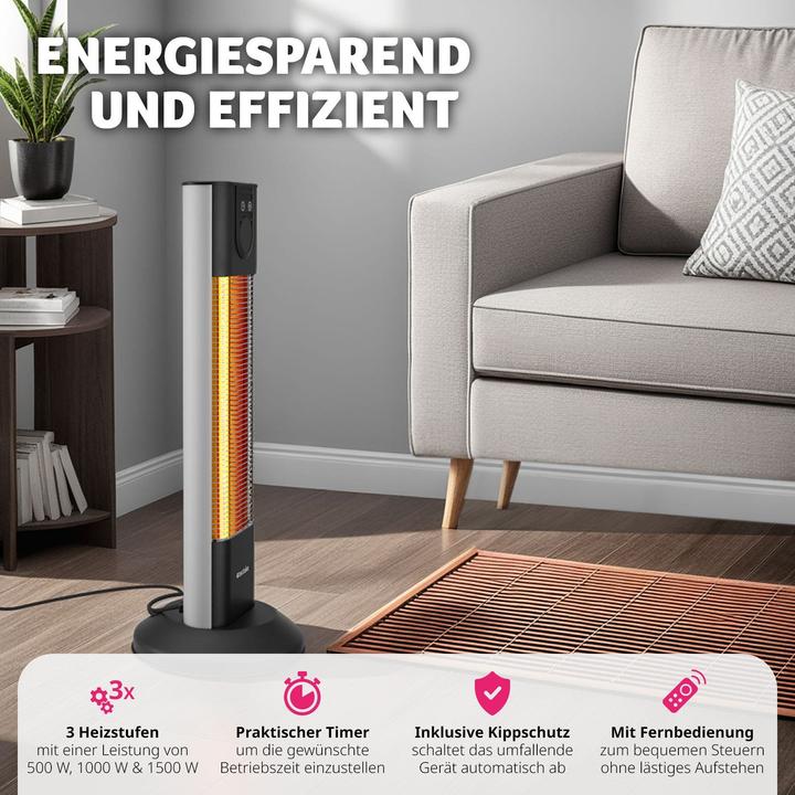 Image du produit tectake Chauffage infrarouge Solaris Terra 1500W avec minuterie (1500 W)