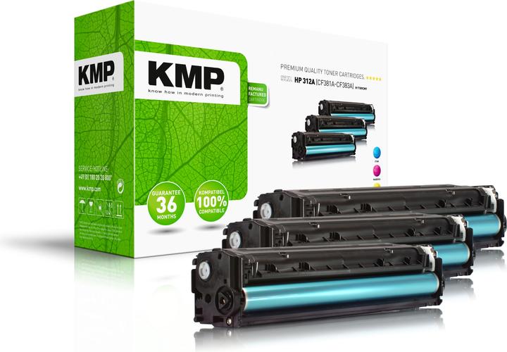 Actual product image KMP 3 H-T189CMY cyan, magenta, yellow toner to replace HP 312A (CF440AM) (M, C, Y)