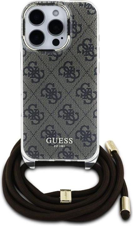 Image du produit Guess GUHCP16LHC4SEW iPhone 16 Pro 6.3" brązowy/brown hardcase Crossbody Cord 4G Print
