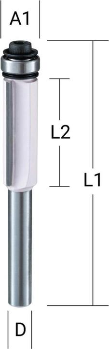 Produktbild Makita Bündigfräser mit Anlauflager schaftseitig Ø 16 mm Ø 16 mm • 8 mm Schaft • 67 mm Gesamtlänge
