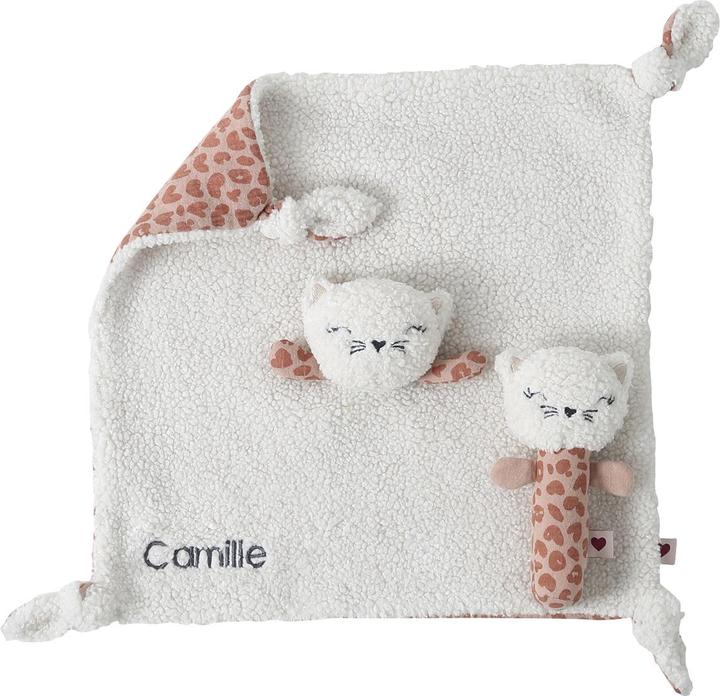 Produktbild Vertbaudet Baby Geschenk-Set: Stoffkatze & Rassel im Koffer