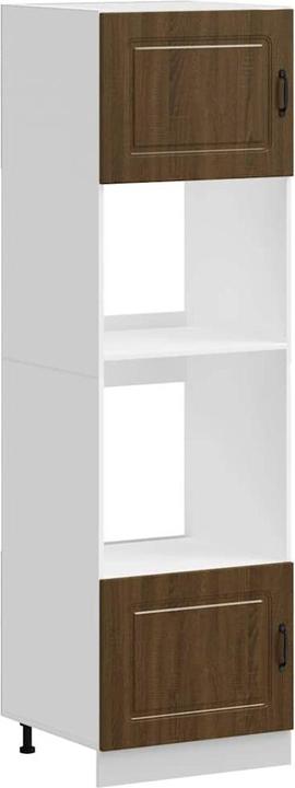Image du produit VidaXL Armoires de cuisine 2 pcs. Lucca brun imitation chêne Matériau dérivé du bois (60 x 57 x 207 cm)