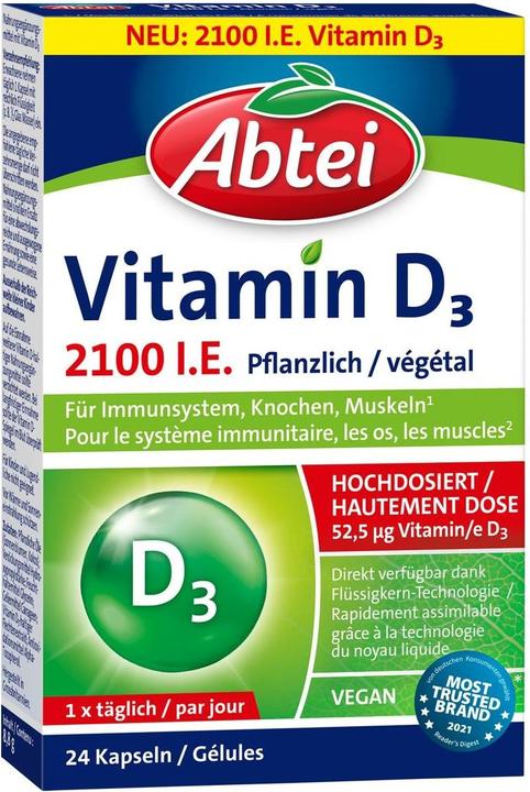 Actual product image Abtei Vitamin D3 vegetable caps (24 Piece, Capsules, 500 g)