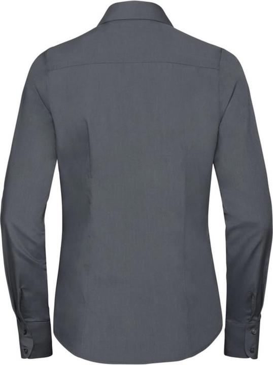 Actual product image Russell Collection poplin blouse shirt long sleeve easy-care fitted (M)