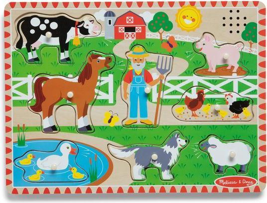 Image du produit Melissa & Doug MELISSA Casse-tête sonore de la ferme du vieux MacDonald (chanson en anglais uniquement) (8 pièces)