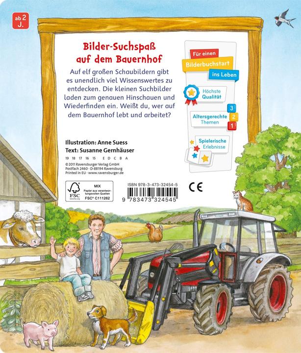 Immagine prodotto Ravensburger Sachen suchen Auf dem Bauernhof (Tedesco, Anne Suess, Susanne Gernhäuser, 2017)