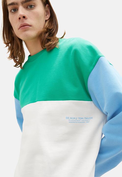 Produktbild Tom Tailor Sweatshirt Pullover ohne Kapuze mit Color-Block (M)