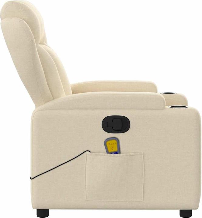 Actual product image VidaXL Massage chair cream fabric,Colour: Cream,Material: Fabric (100