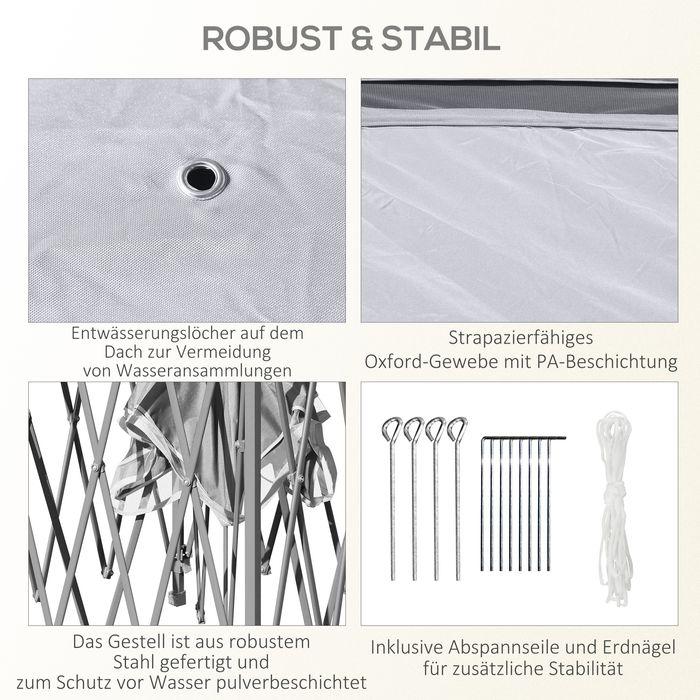 Image du produit Swisshandel24 Faltpavillon 3x3 m, 4 abnehmbare Mückennetze, Oxford-Gewebe Metall Grau (330 cm, 330 cm)