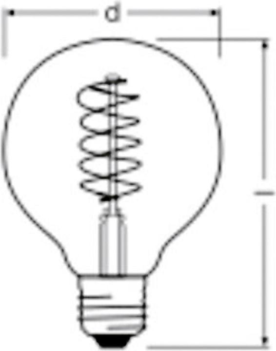 Actual product image Osram Vintage-Lampe (E27, 4.80 W, 420 lm, 1 x, F)