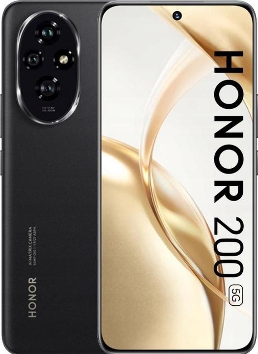 Productafbeelding Honor 200 12+512GB zwart (512 GB, Middernachtelijk zwart, 6.70", Dubbele SIM, 50 Mpx, 5G)