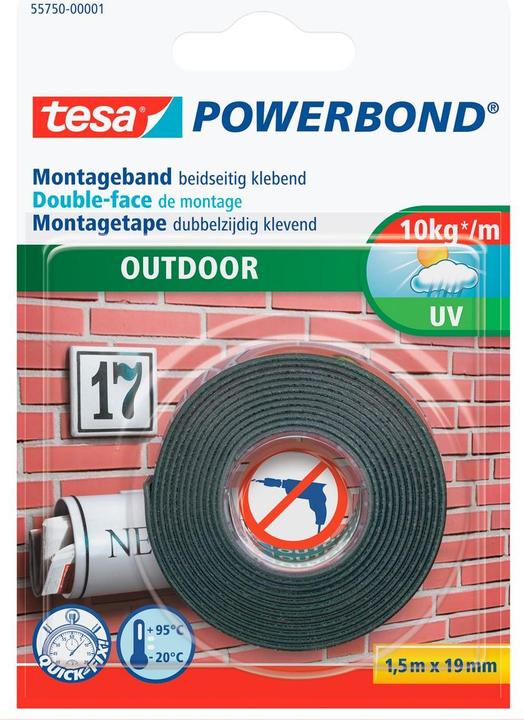 tesa Powerbond OUTDOOR doppelseitiges Montageband (19 mm)