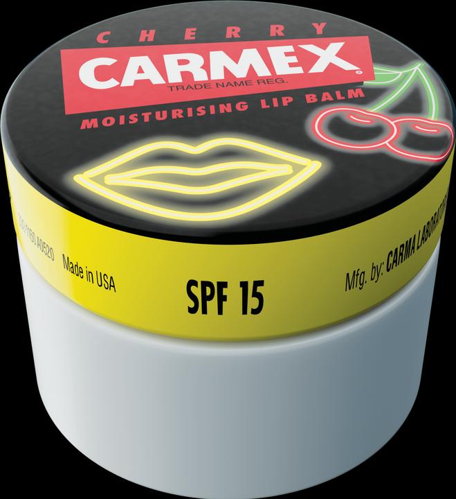 Actual product image Carmex Moisturising Lip Balm Cherry Neon Jar Limited Edition (Balm)