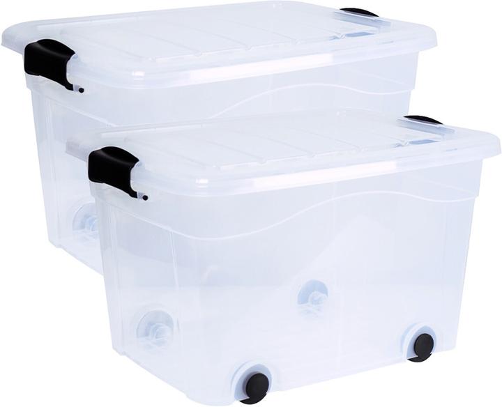 Produktbild Siena Home 2 er Set Aufbewahrungsbox 60 l mit Rollen (61 x 45 x 36 cm, 60 l)