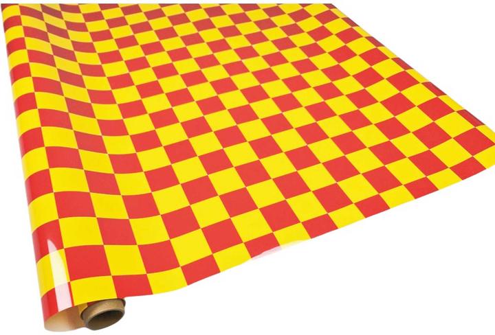 Actual product image Planet-Hobby Bügelfolie Rot / Gelb Quadrat (3x3cm) 10 Meter