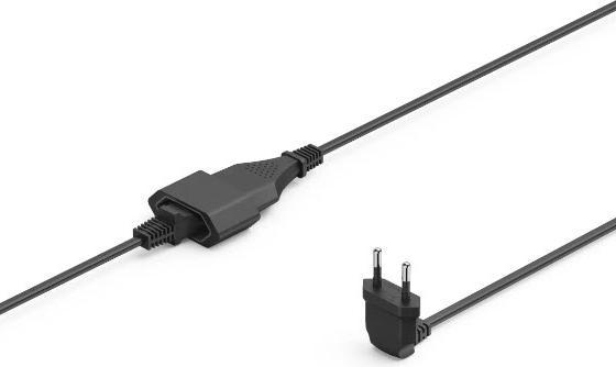 Image du produit Hama Câble d'extension avec fiche européenne coudée, pour l'intérieur, 3 m, noir (3 m)