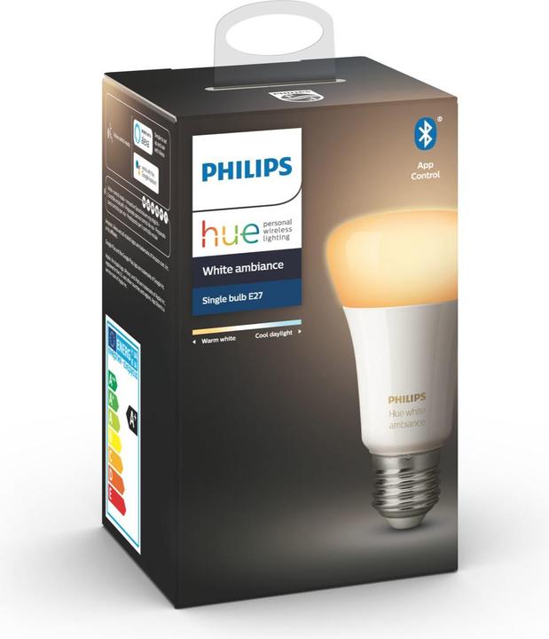 Produktbild Philips Hue White Ambiance BT (E27, 8.50 W, 806 lm, 1 x, F)