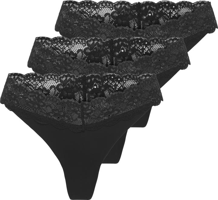 Actual product image Only Onlchloe Lace S.S Thong 3-Pack Acc Noos (XS, pack of 3)